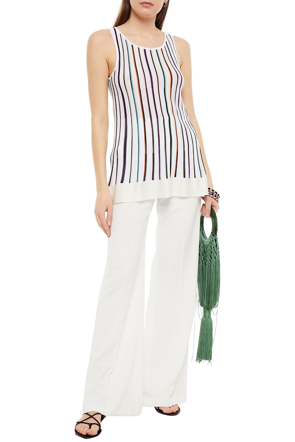 MISSONI Striped crochet-knit top