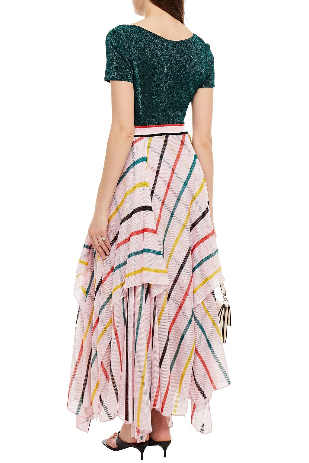 MISSONI Layered striped crochet-knit maxi skirt