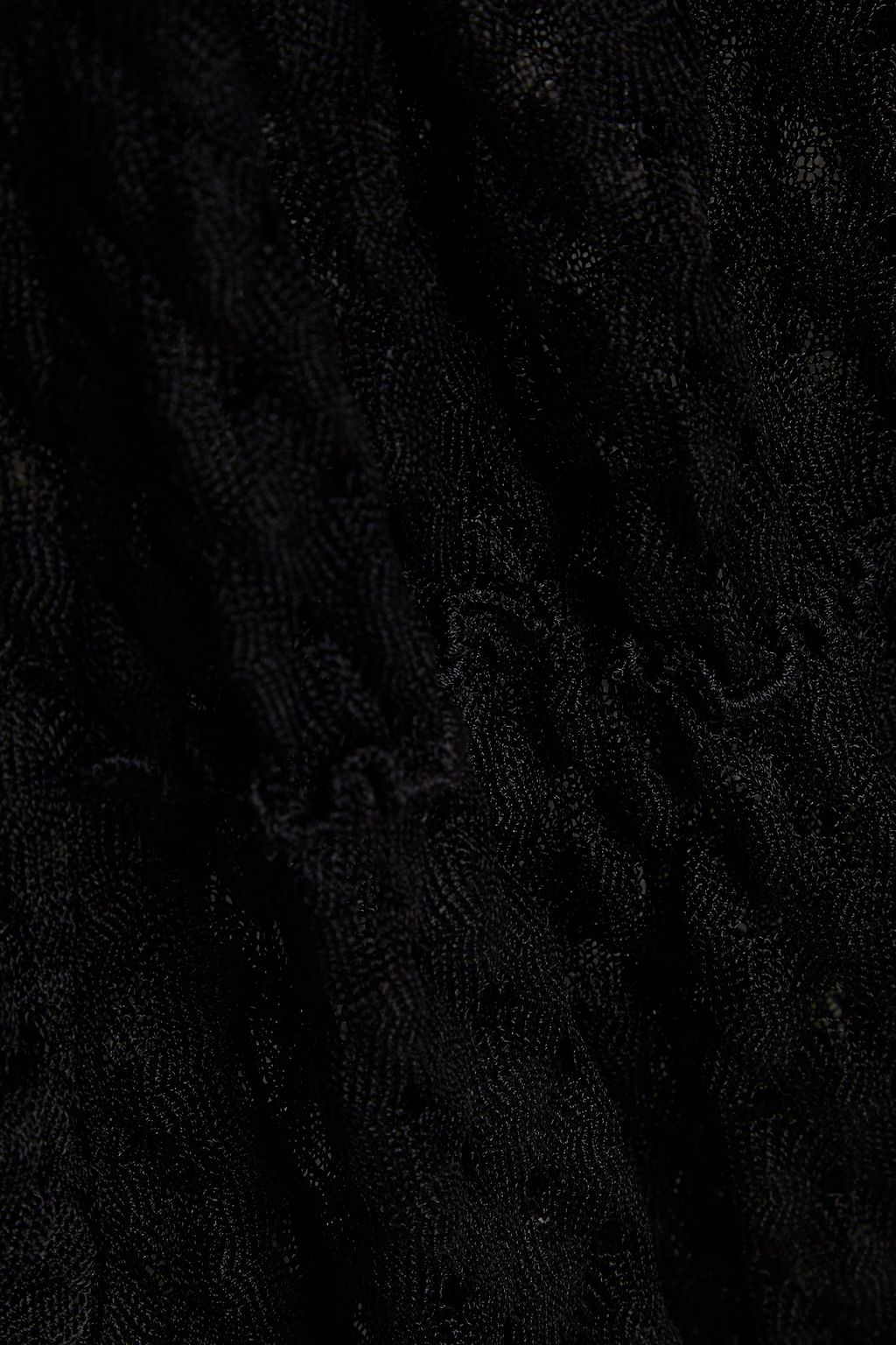 MISSONI Off-the-shoulder ruffled crochet-knit top