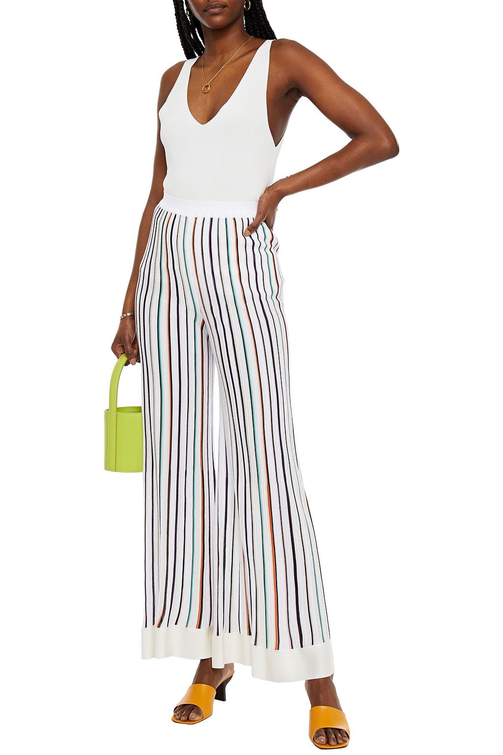 MISSONI Ribbed crochet-knit wide-leg pants