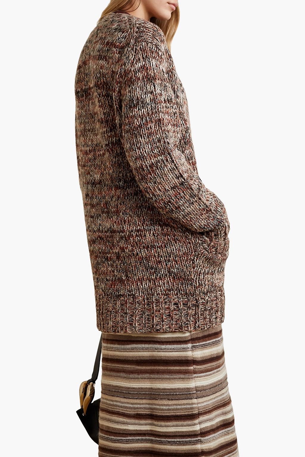 CHLOÉ Marled cashmere and wool-blend cardigan