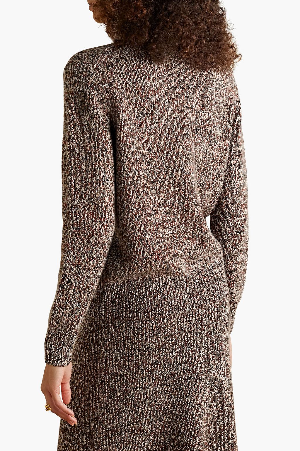 CHLOÉ Marled cashmere and wool-blend turtleneck sweater
