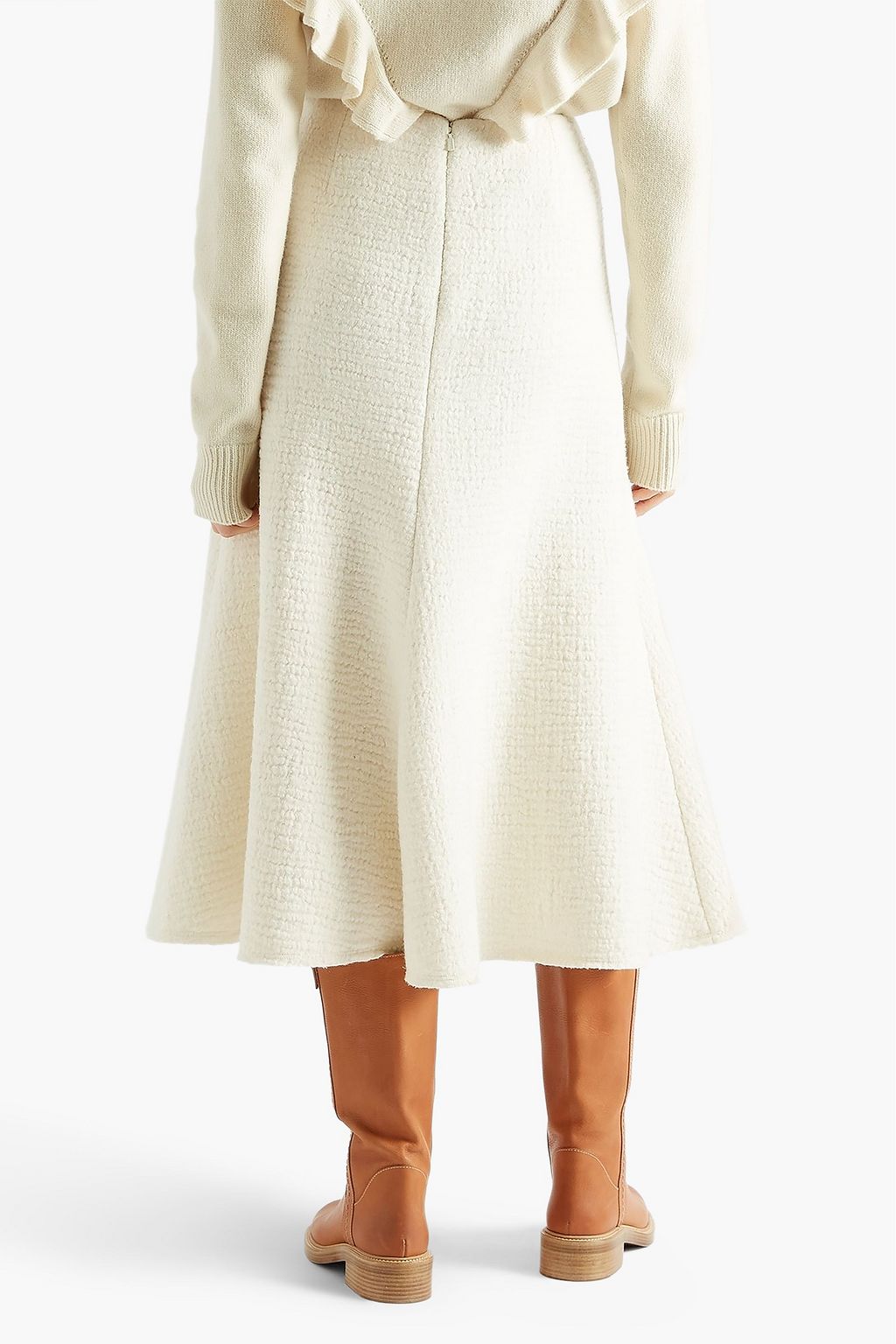 CHLOÉ ウール ミディスカート エンボス加工