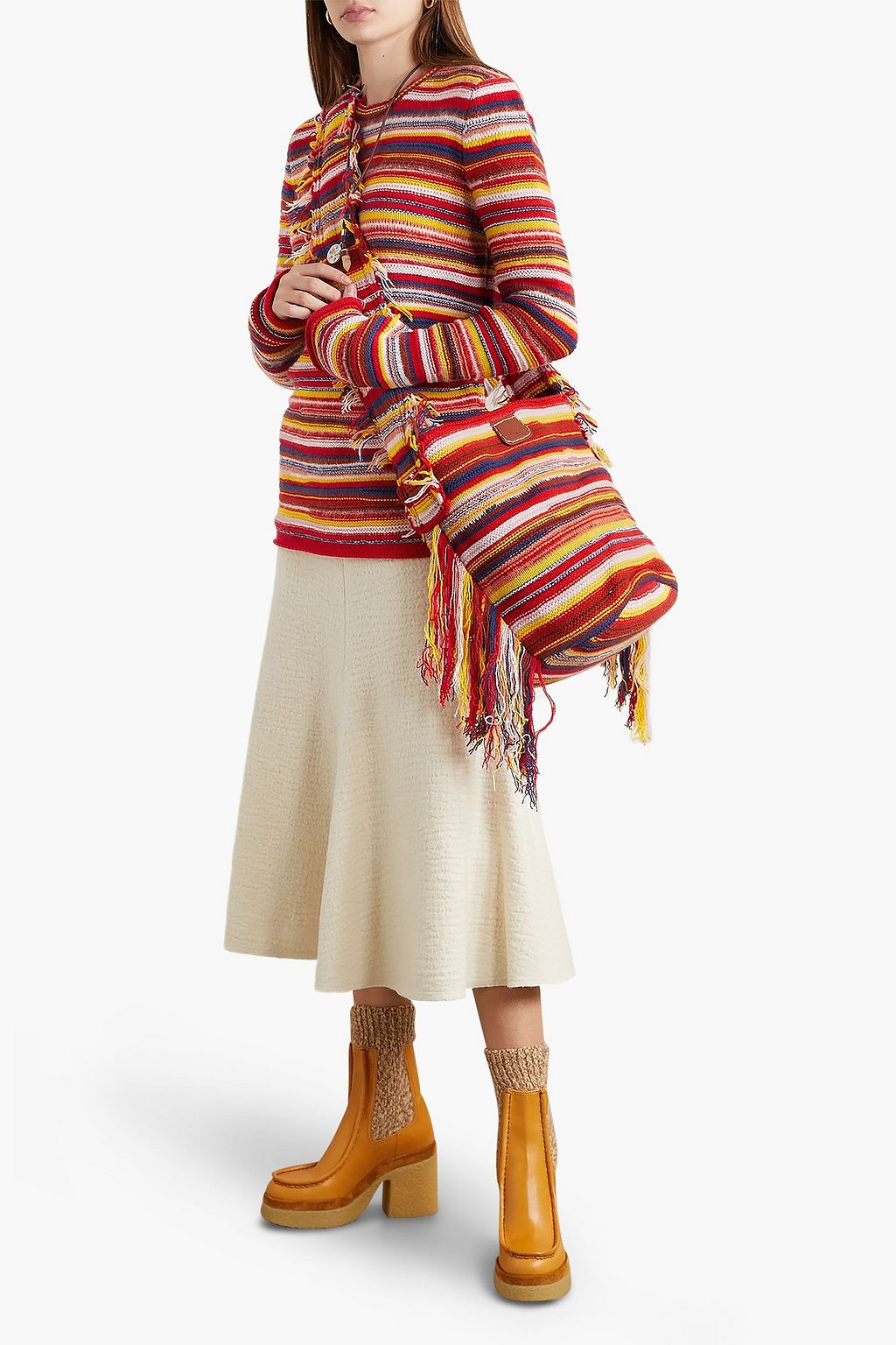 CHLOÉ カシミヤ混 セーター ストライプ
