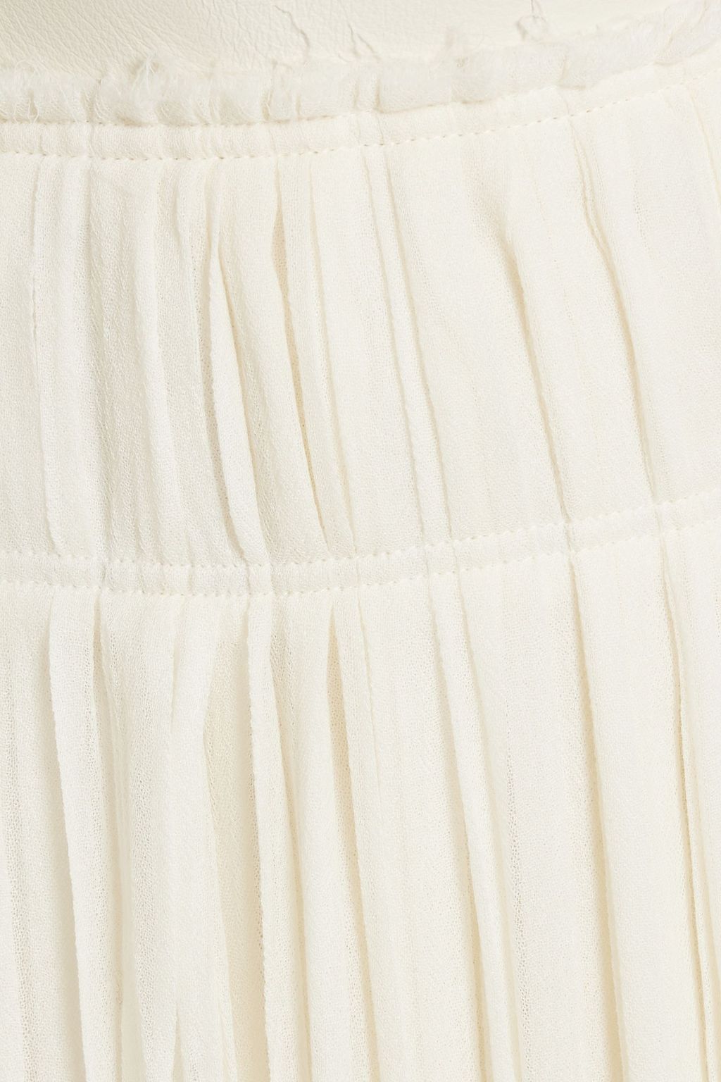 CHLOÉ Pleated wool-gauze midi skirt