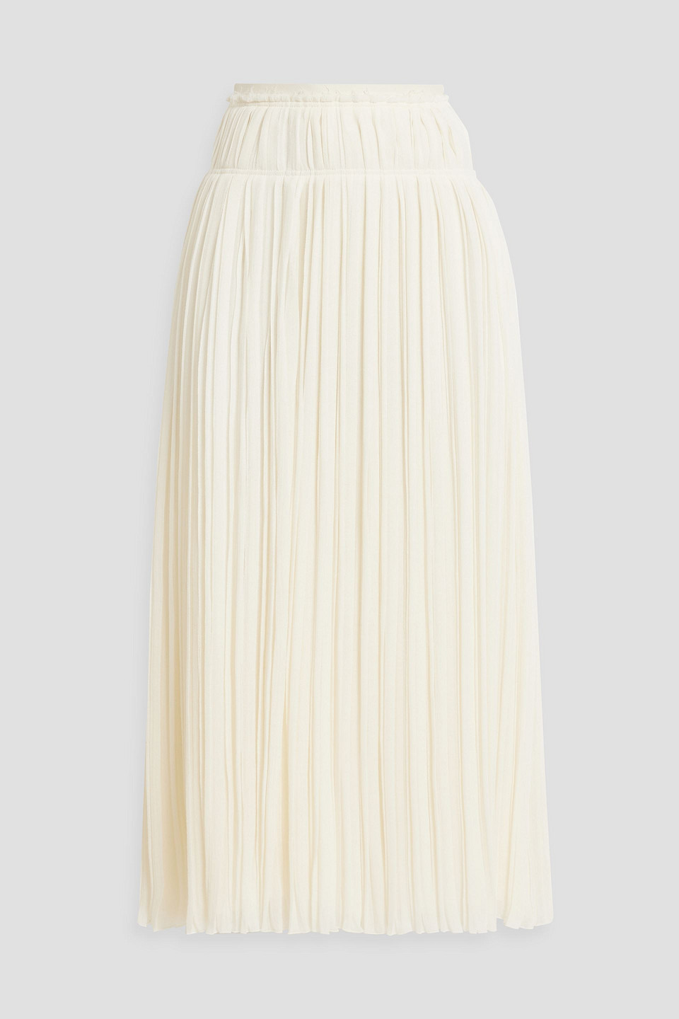 Chloé Pleated wool-gauze midi skirt