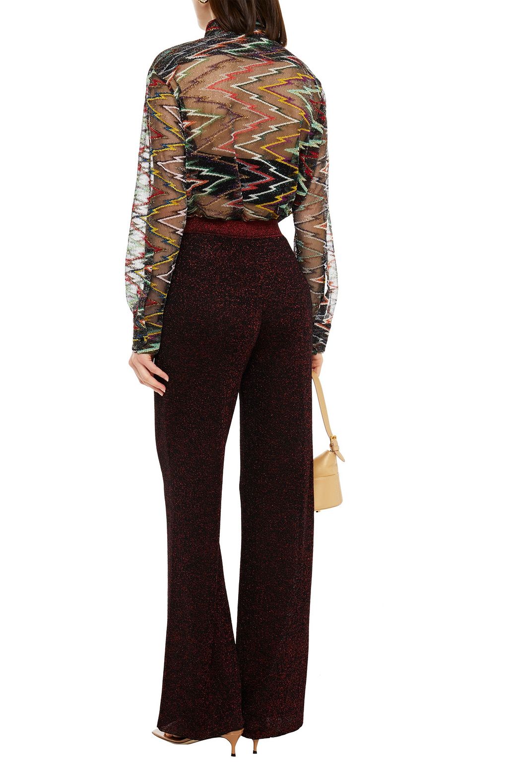MISSONI Metallic crochet-knit shirt