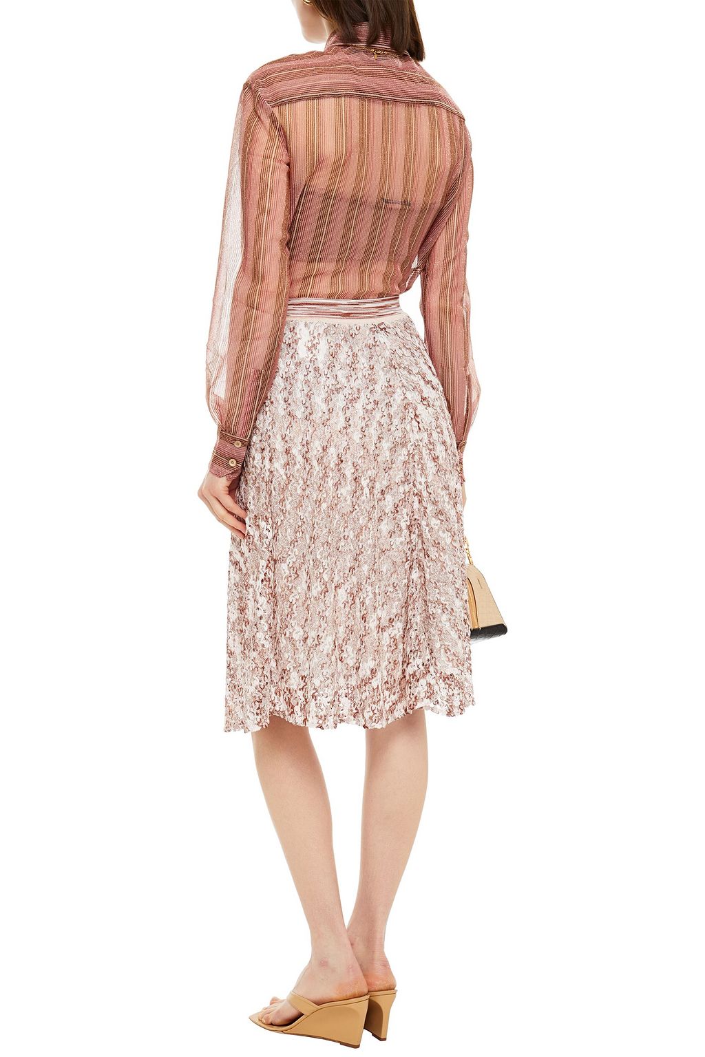 MISSONI Metallic crochet-knit shirt