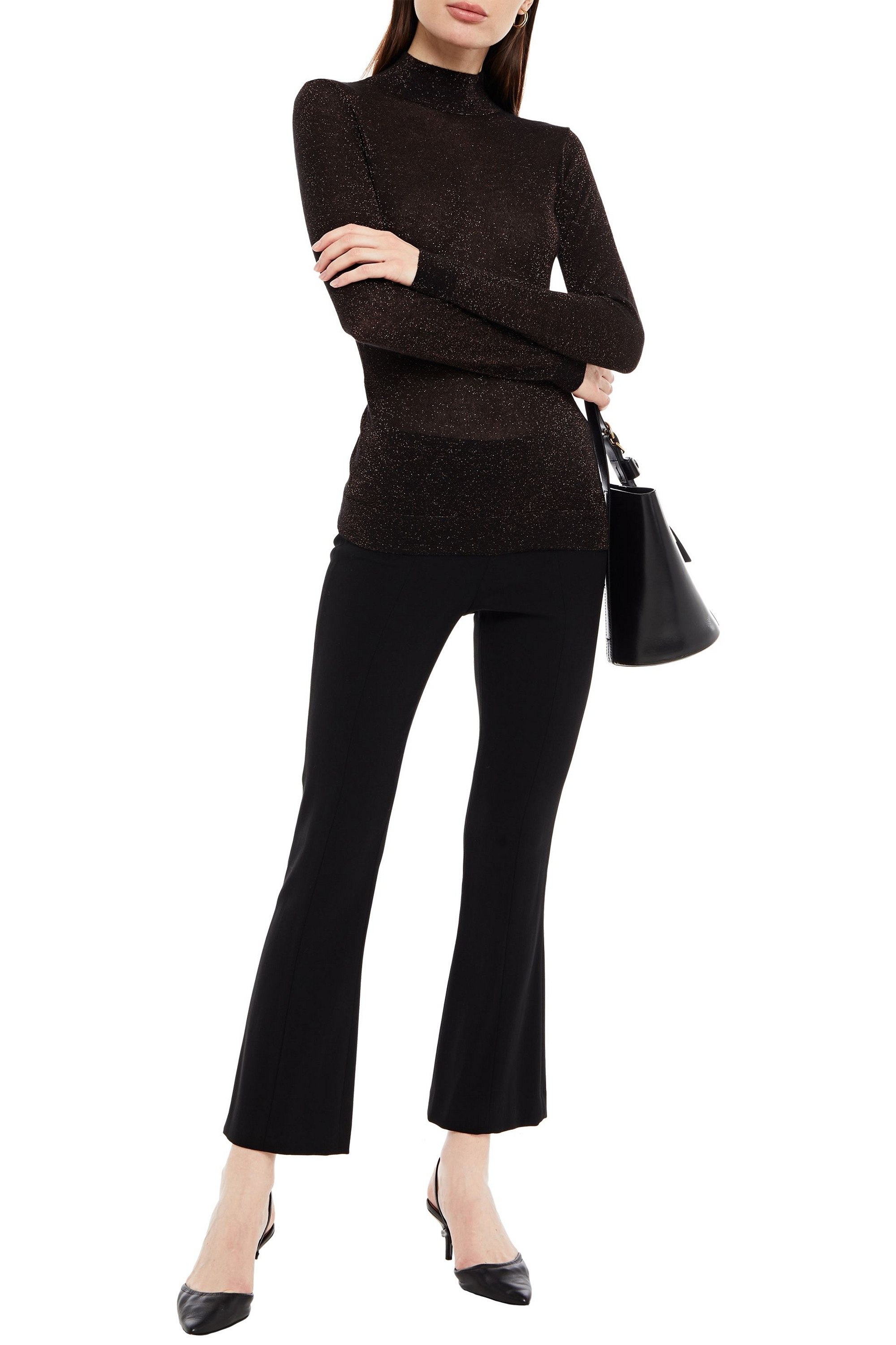 Autumn Cashmere Metallic cashmere-blend turtleneck sweater