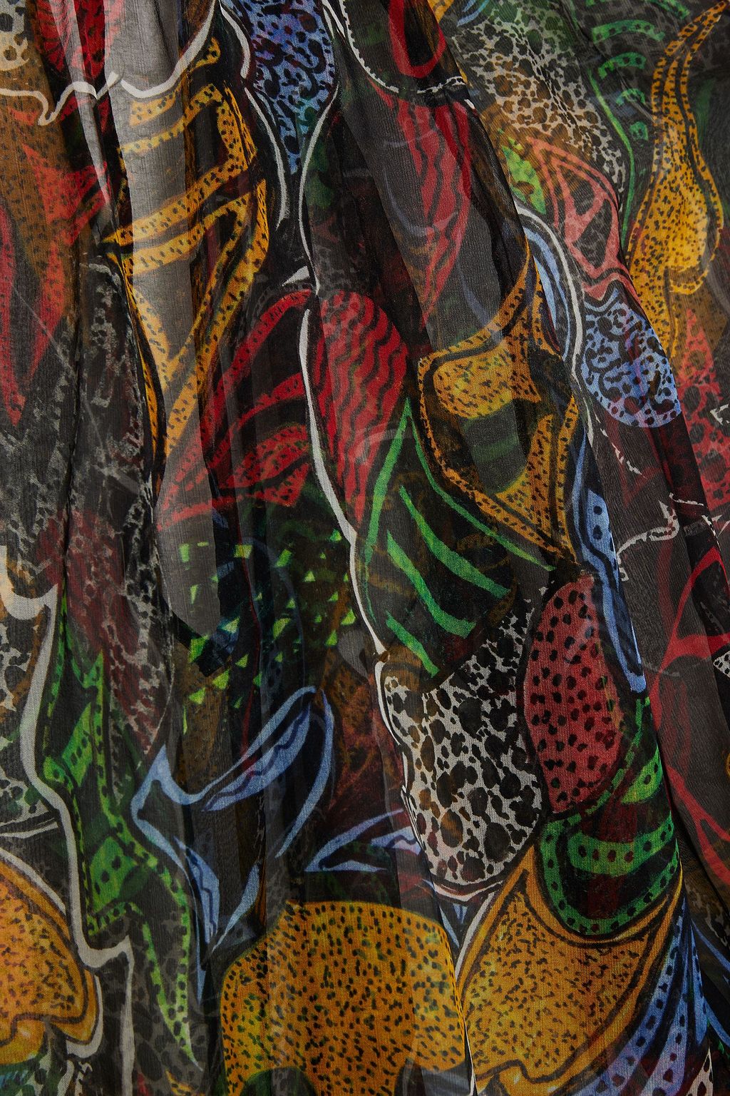 MISSONI Gathered printed silk-chiffon blouse