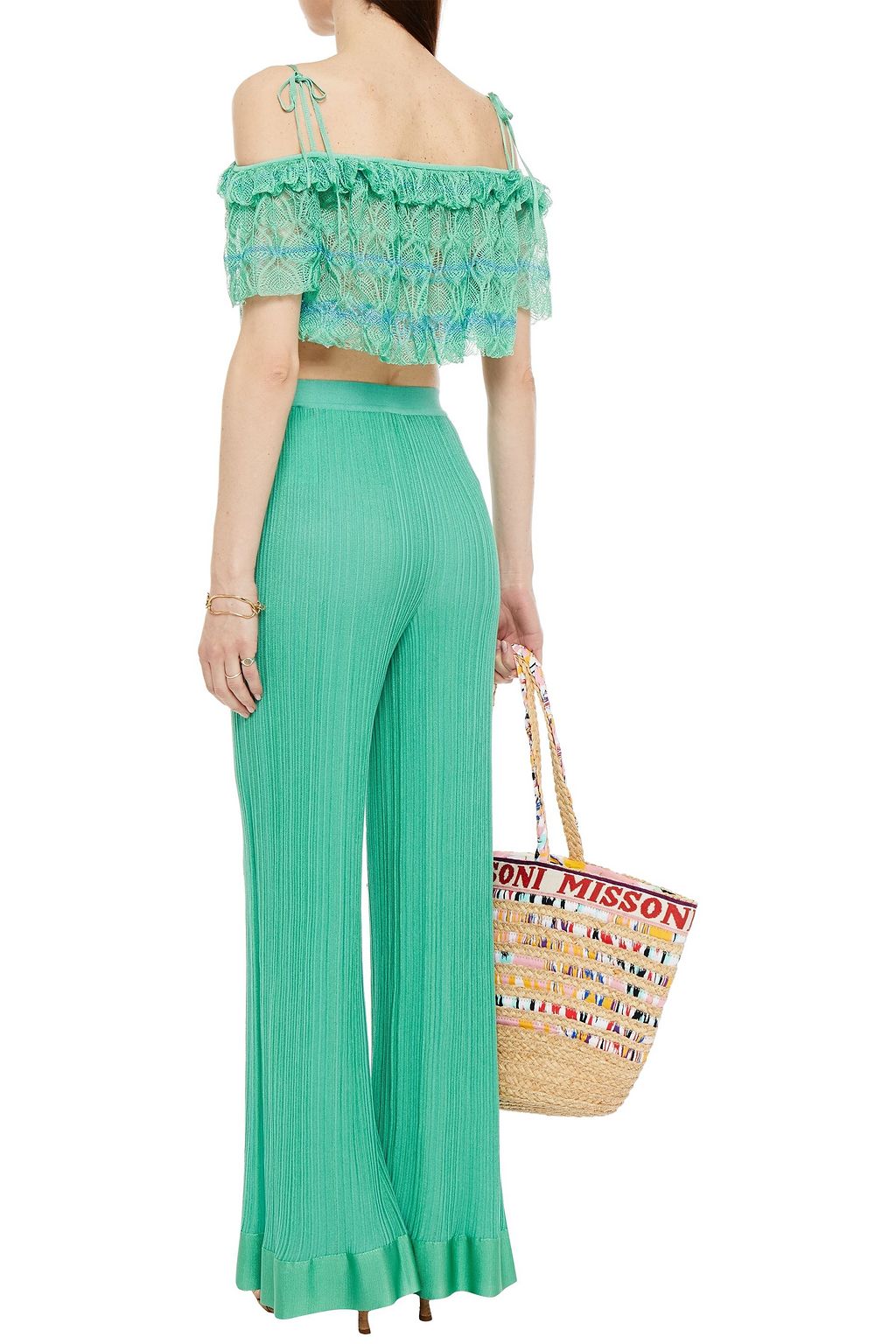 MISSONI Ribbed-knit wide-leg pants
