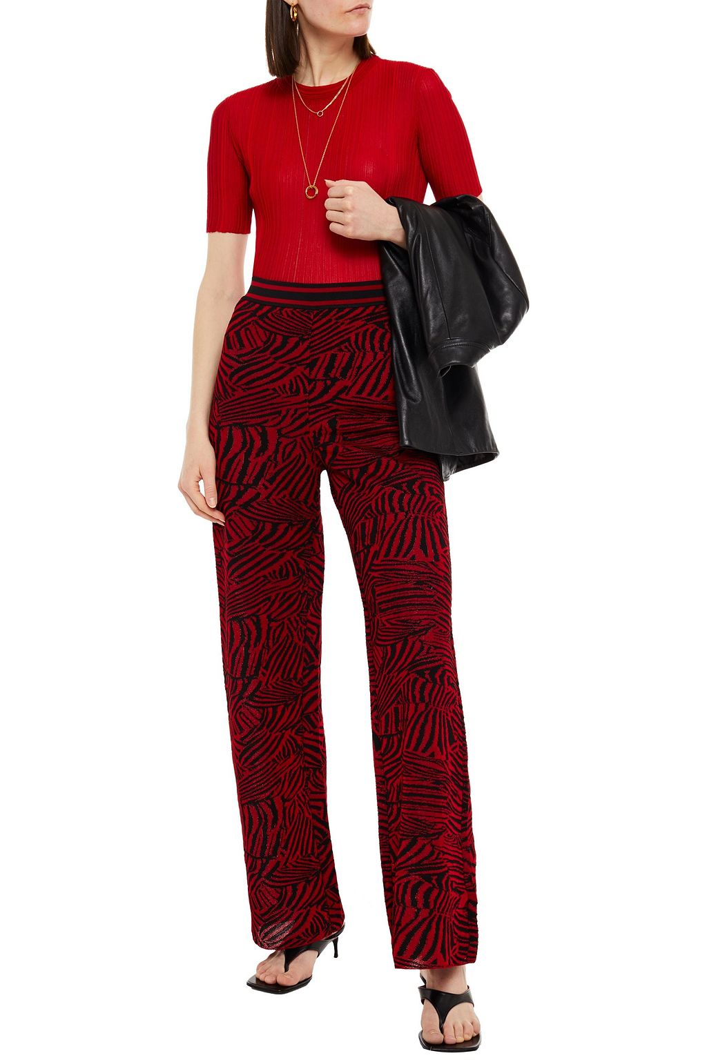MISSONI Jacquard-knit wide-leg pants