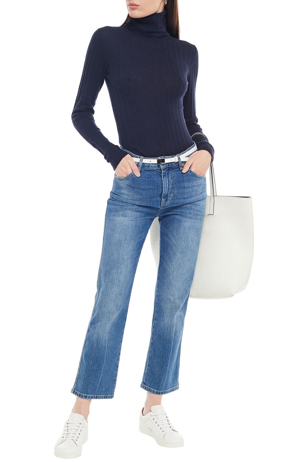 AUTUMN CASHMERE Ribbed cashmere turtleneck sweater