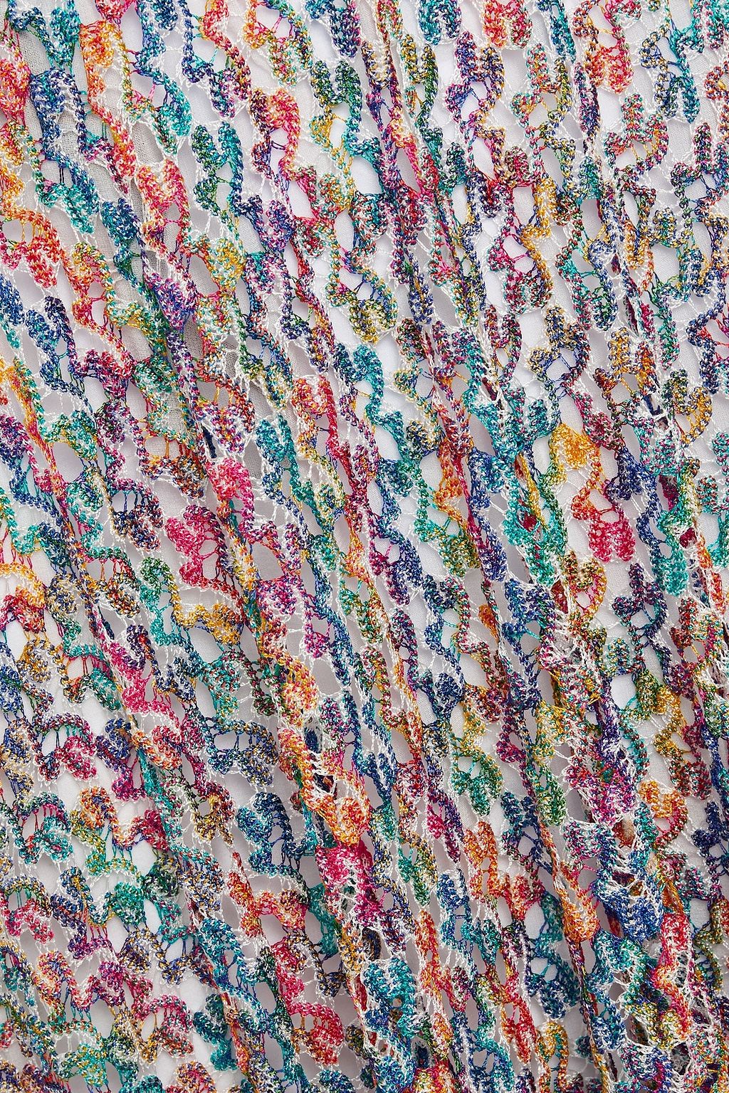 MISSONI Wrap-effect crochet-knit mini dress