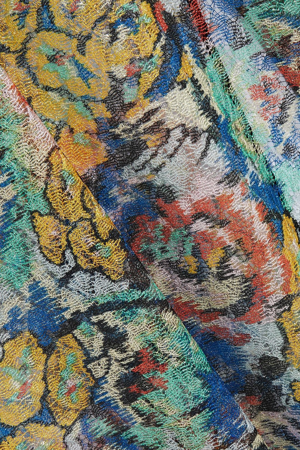 MISSONI Metallic printed crochet-knit cardigan