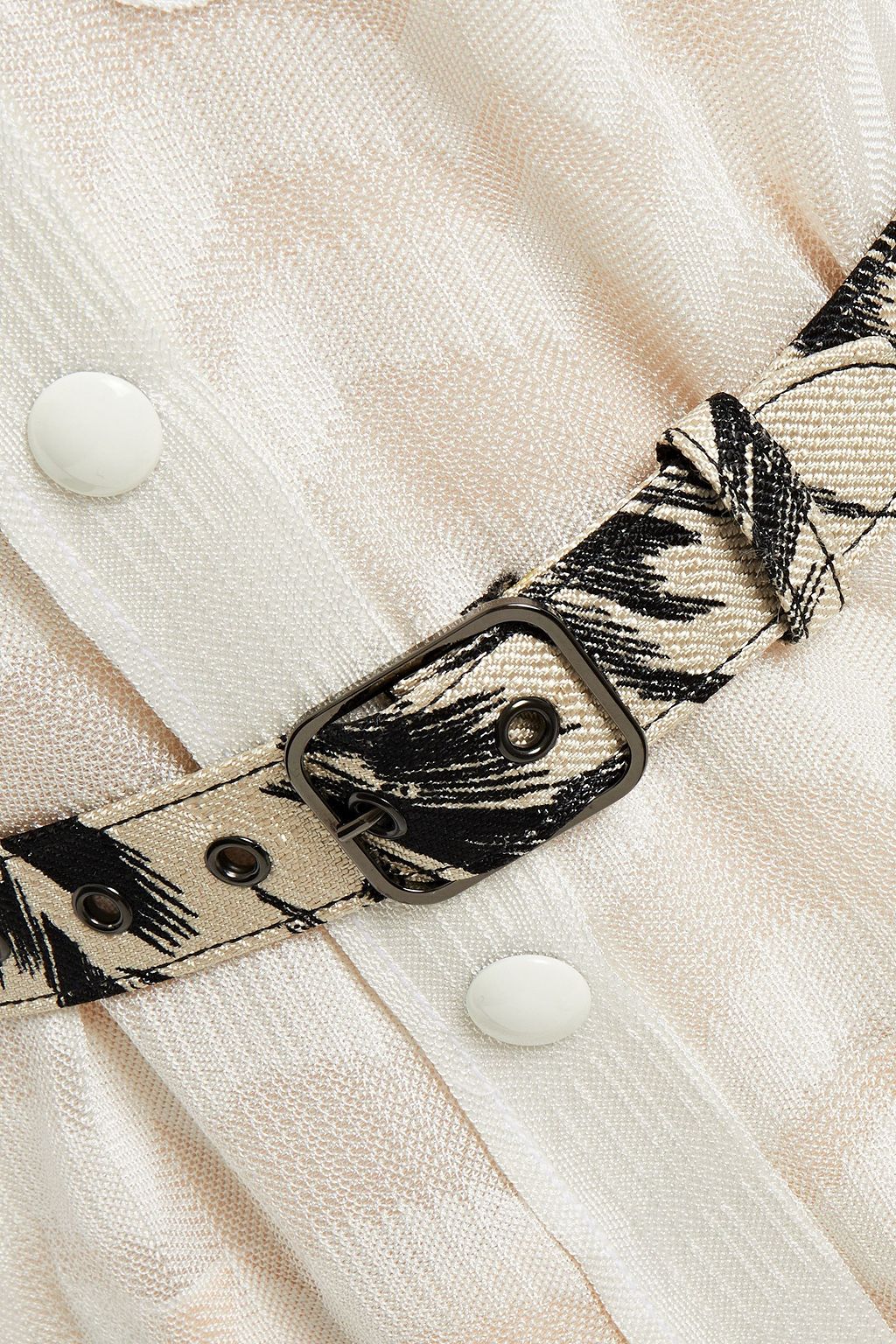 MISSONI Belted crochet-knit shirt dress