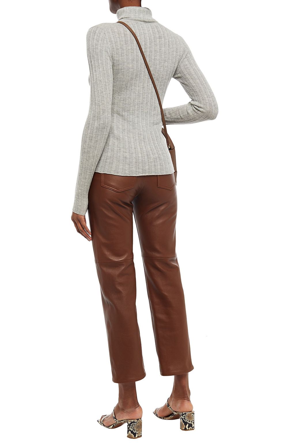 AUTUMN CASHMERE Ribbed cashmere turtleneck sweater