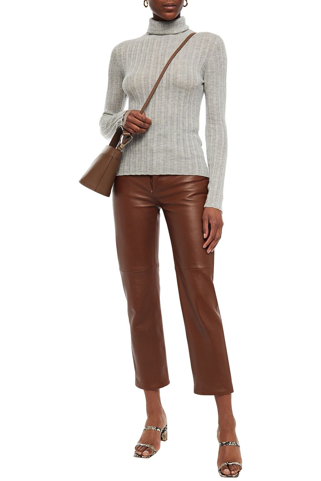 AUTUMN CASHMERE Ribbed cashmere turtleneck sweater