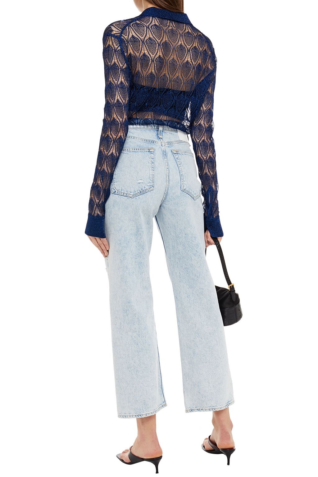 MISSONI Metallic crochet-knit shirt
