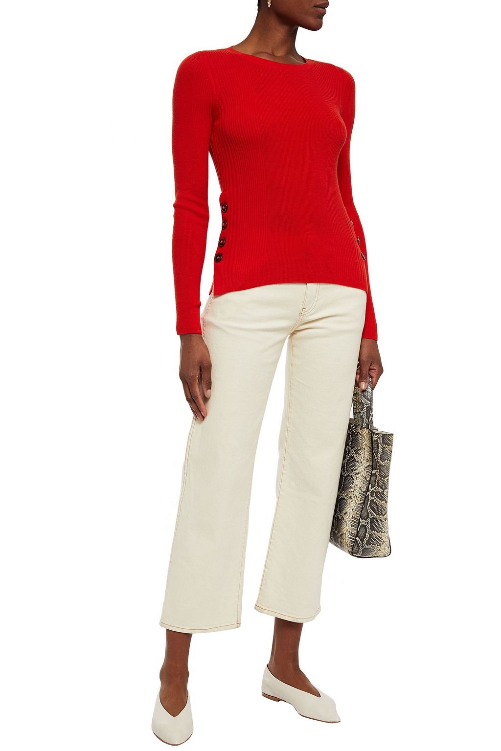 AUTUMN CASHMERE Ribbed cotton sweater