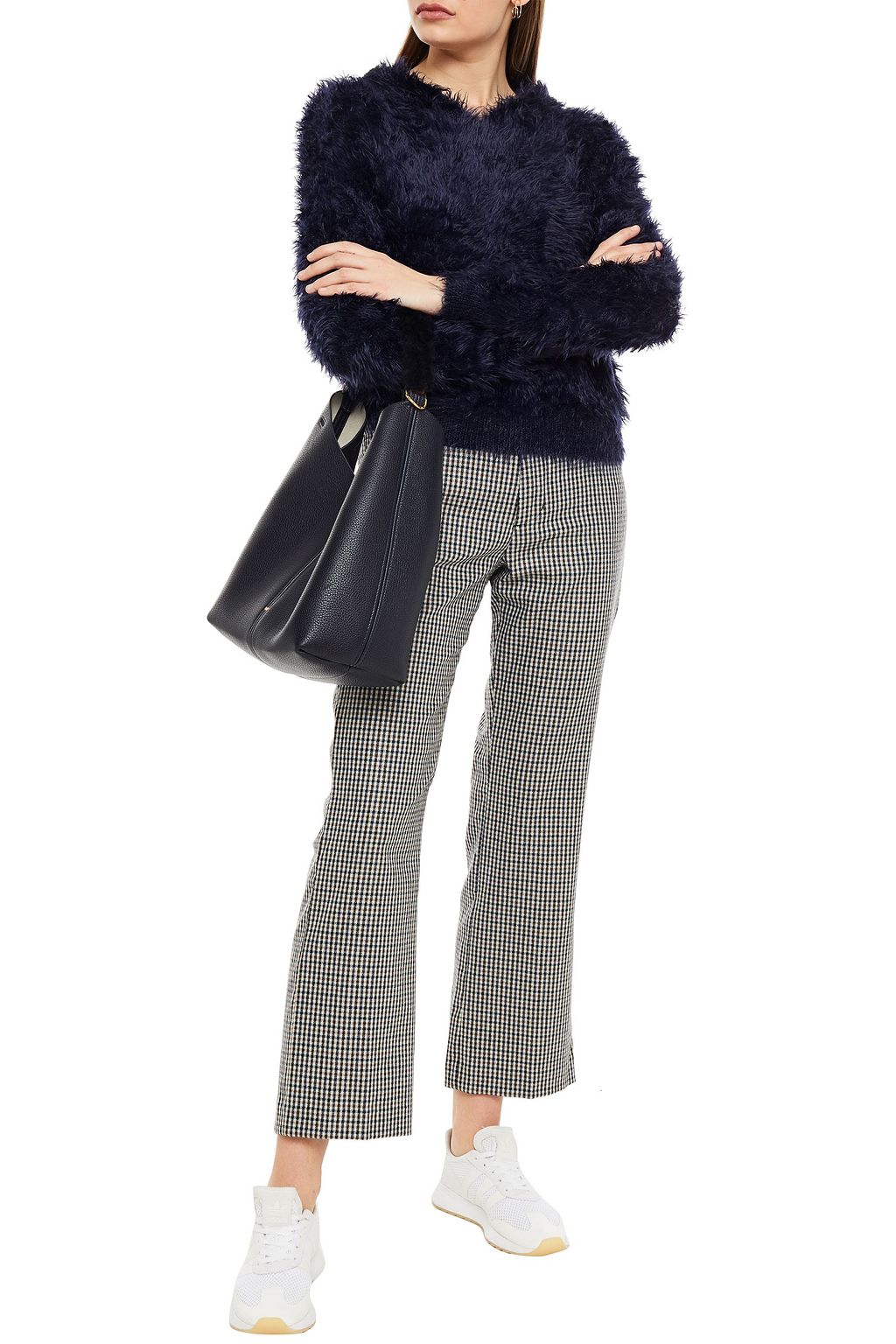 AUTUMN CASHMERE Brushed knitted hoodie