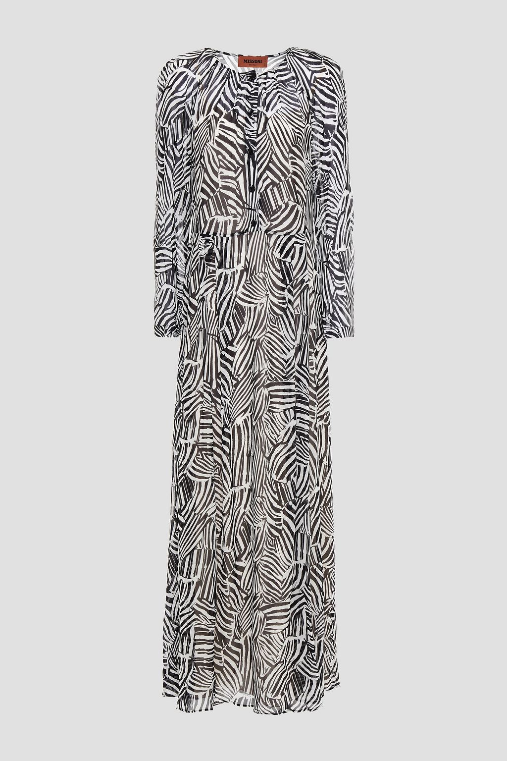 MISSONI Zebra-print crepe de chine maxi dress | THE OUTNET