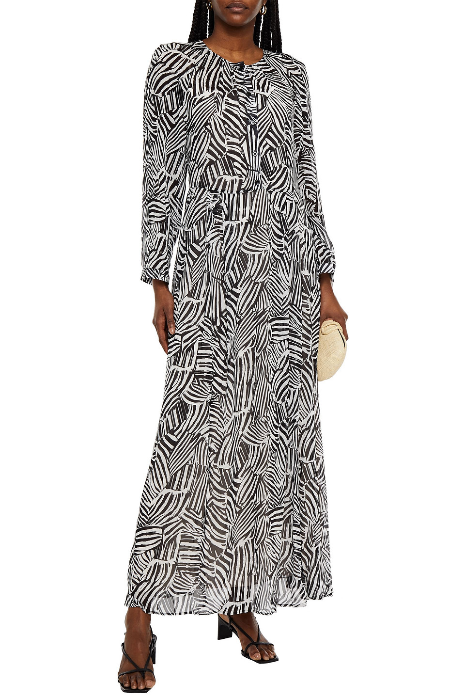 Missoni Women's Zebra Print Longsleeve Maxi Dress In Black White