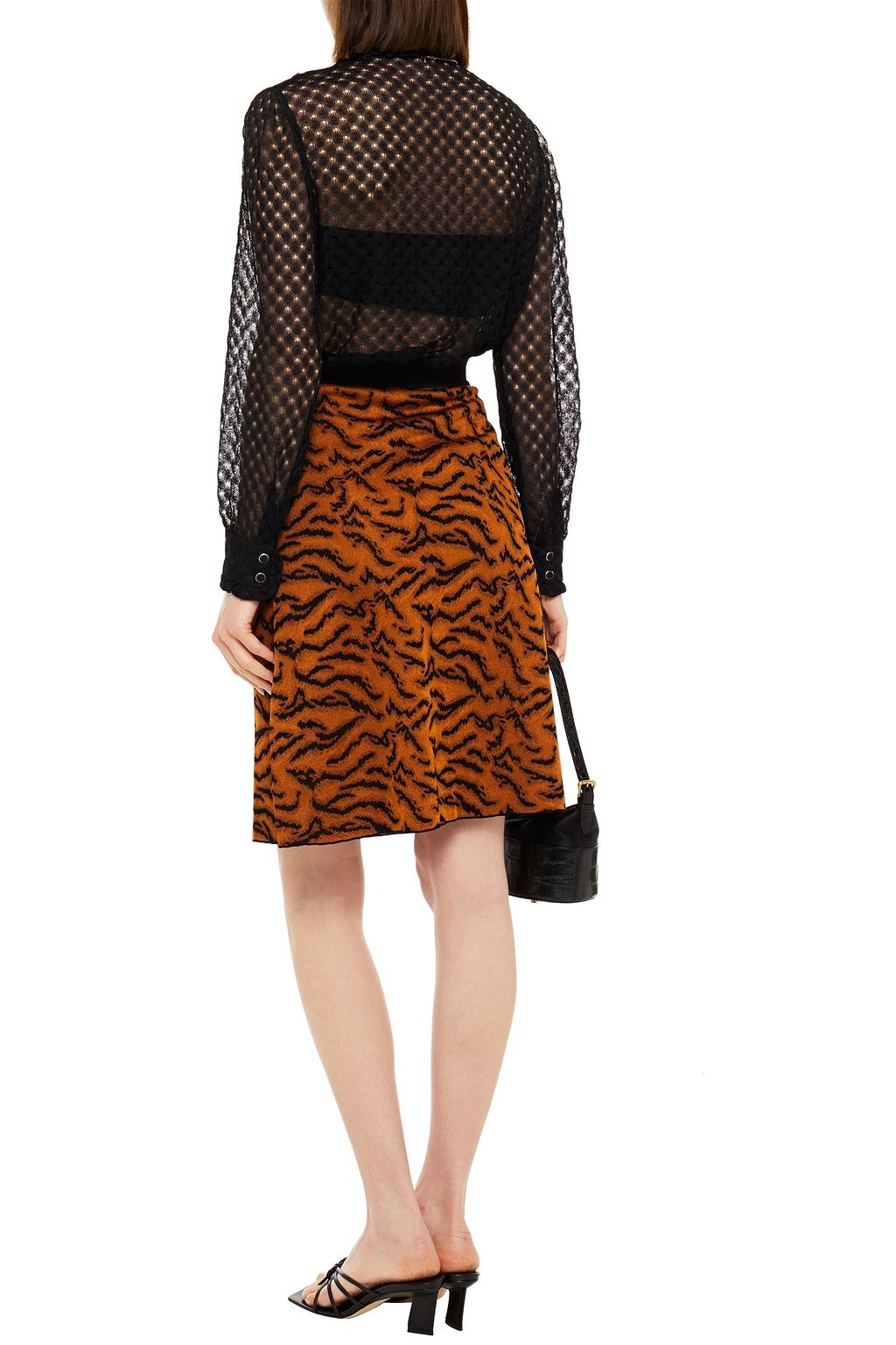 MISSONI Pintucked crochet-knit shirt