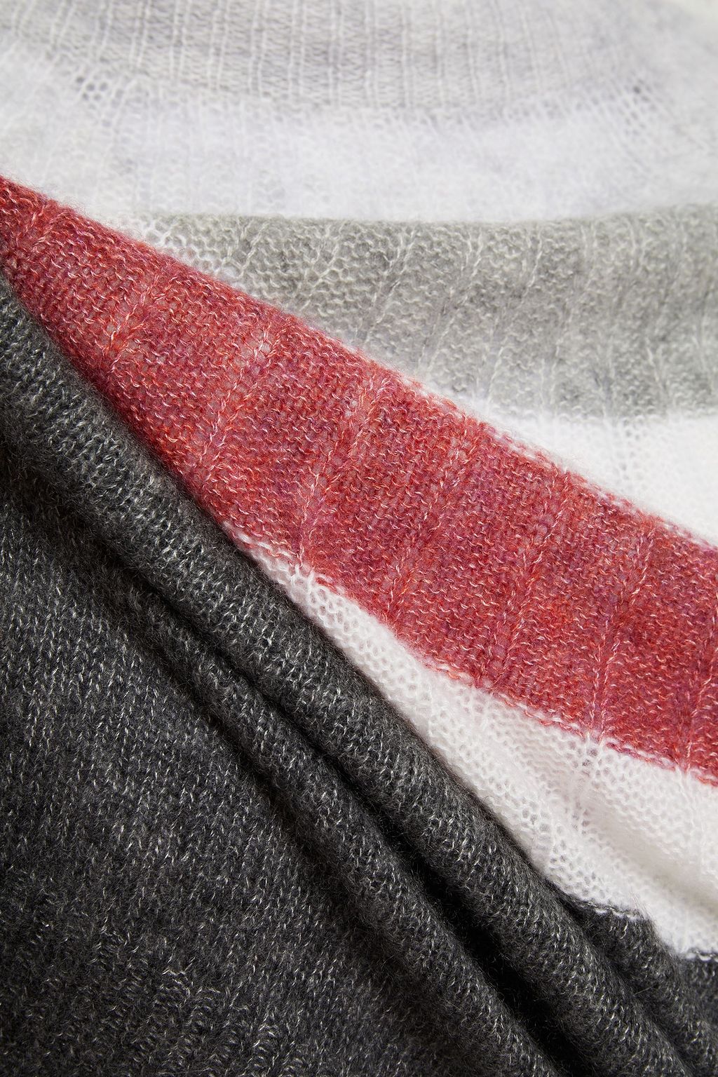 AUTUMN CASHMERE Striped cashmere and silk-blend sweater