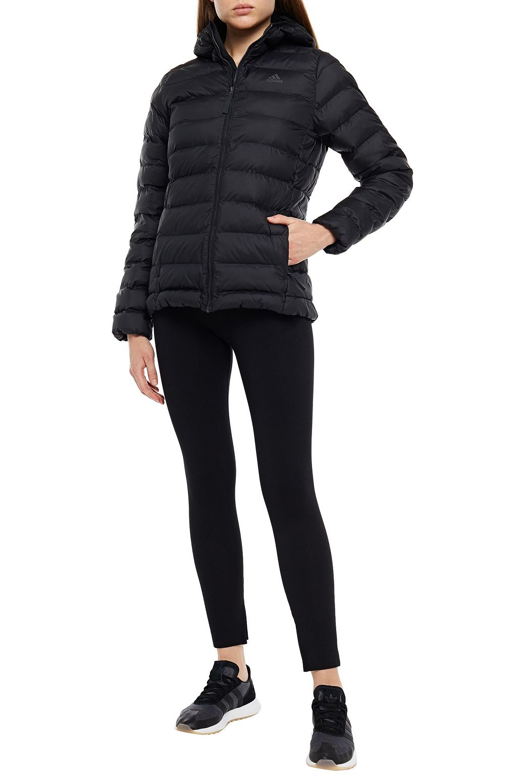 ADIDAS Quilted shell hooded jacket