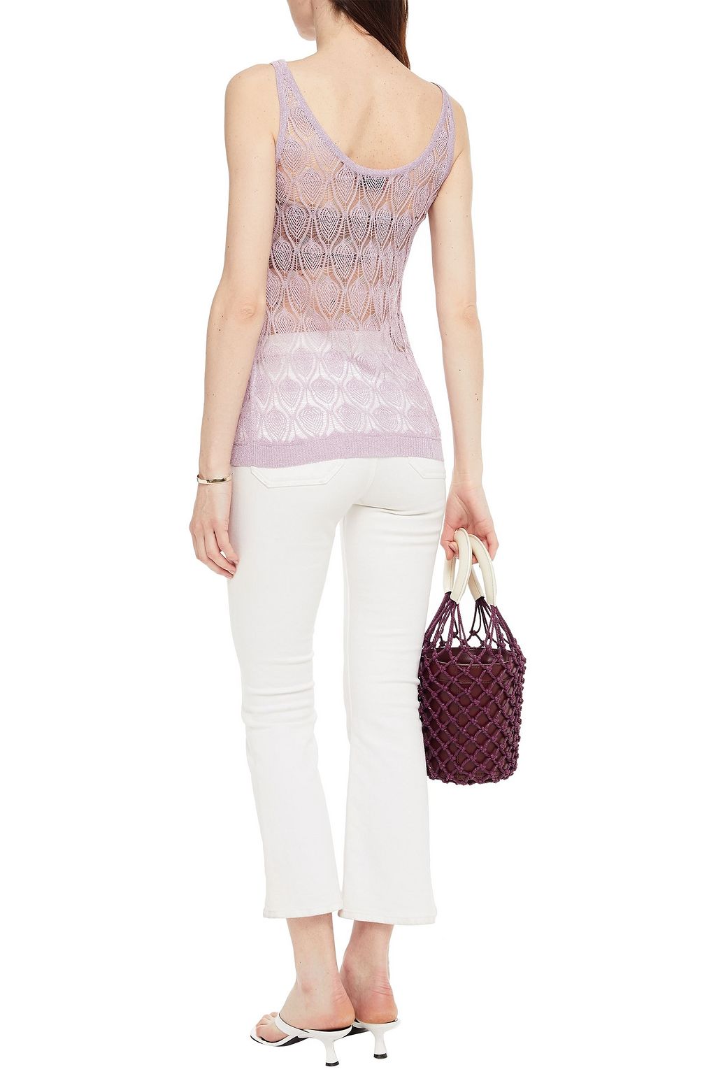 MISSONI Metallic crochet-knit tank