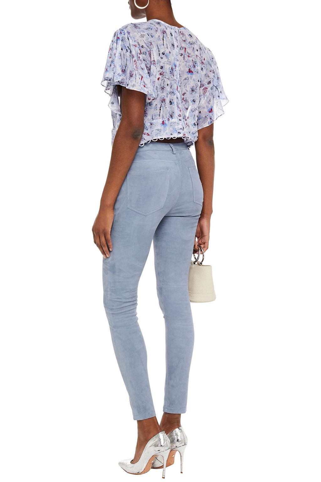 IRO Sahia eng geschnittene Hose aus Veloursleder