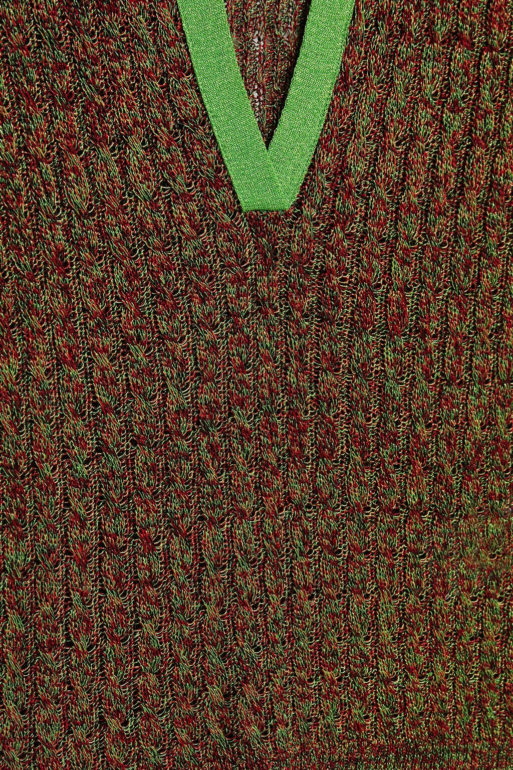 MISSONI Metallic cable-knit polo shirt
