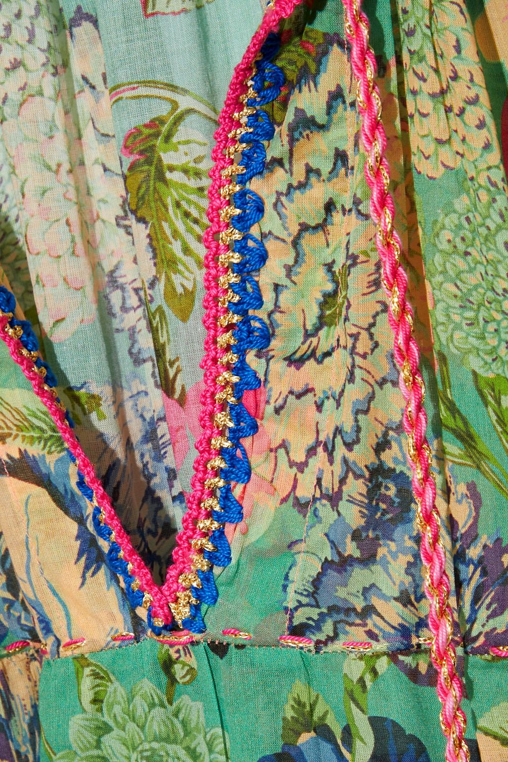 ANJUNA Ludmilla paneled printed cotton-voile maxi dress