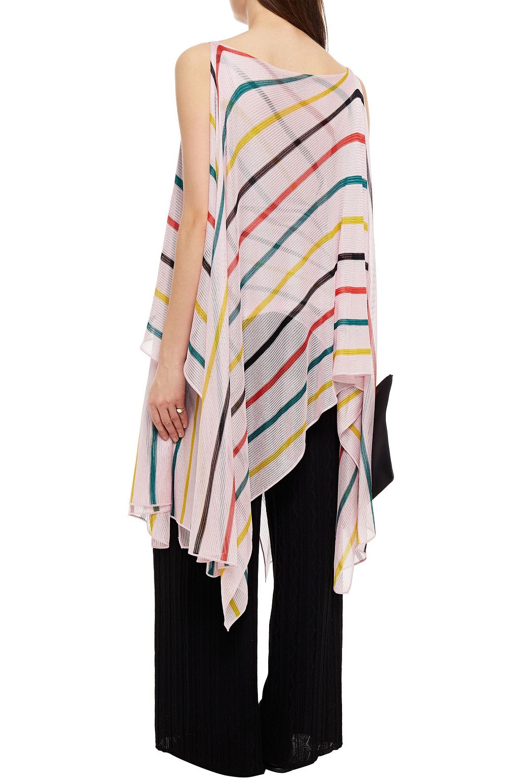 MISSONI Draped striped crochet-knit top