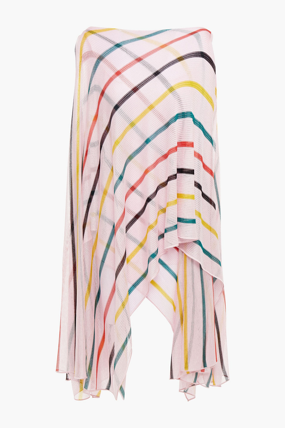 Missoni Woman Draped Striped Crochet-knit Top Baby Pink Size 36