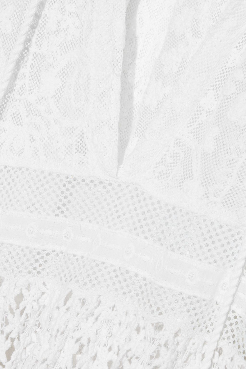 ANJUNA Lulu paneled crocheted lace and broderie anglaise cotton maxi dress