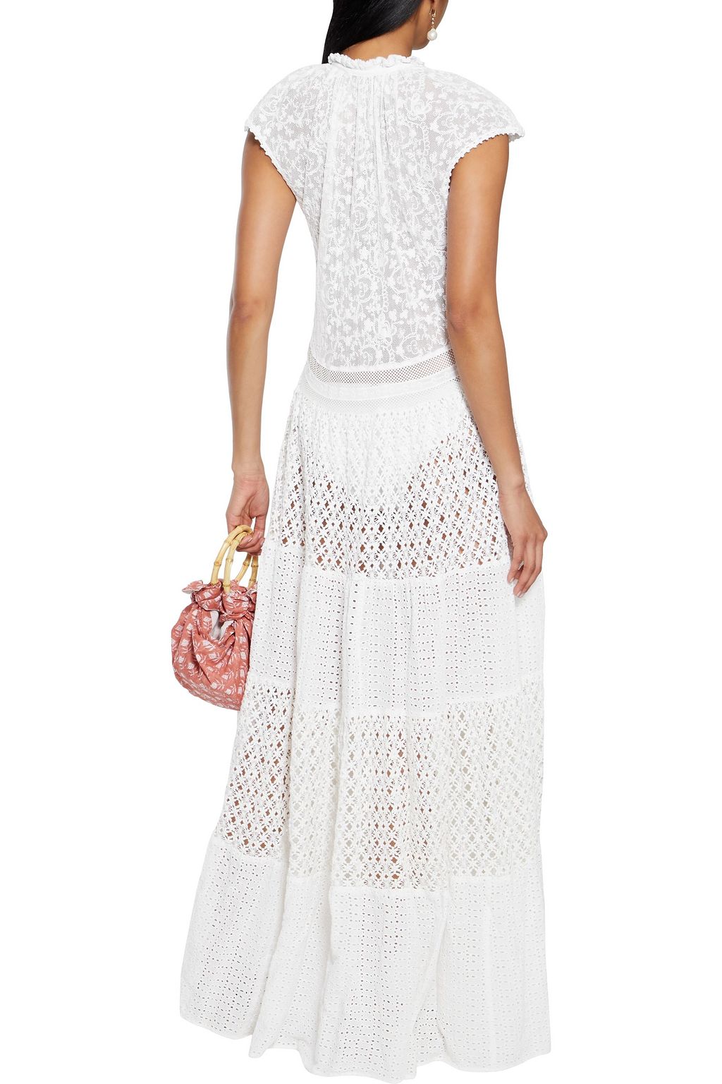 ANJUNA Lulu paneled crocheted lace and broderie anglaise cotton maxi dress