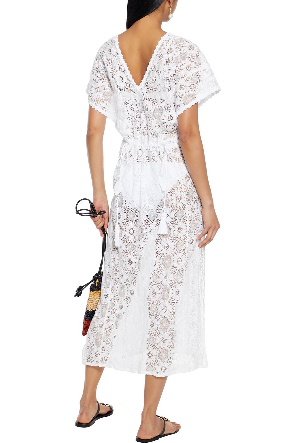 ANJUNA Ariella cotton-blend crocheted lace kaftan