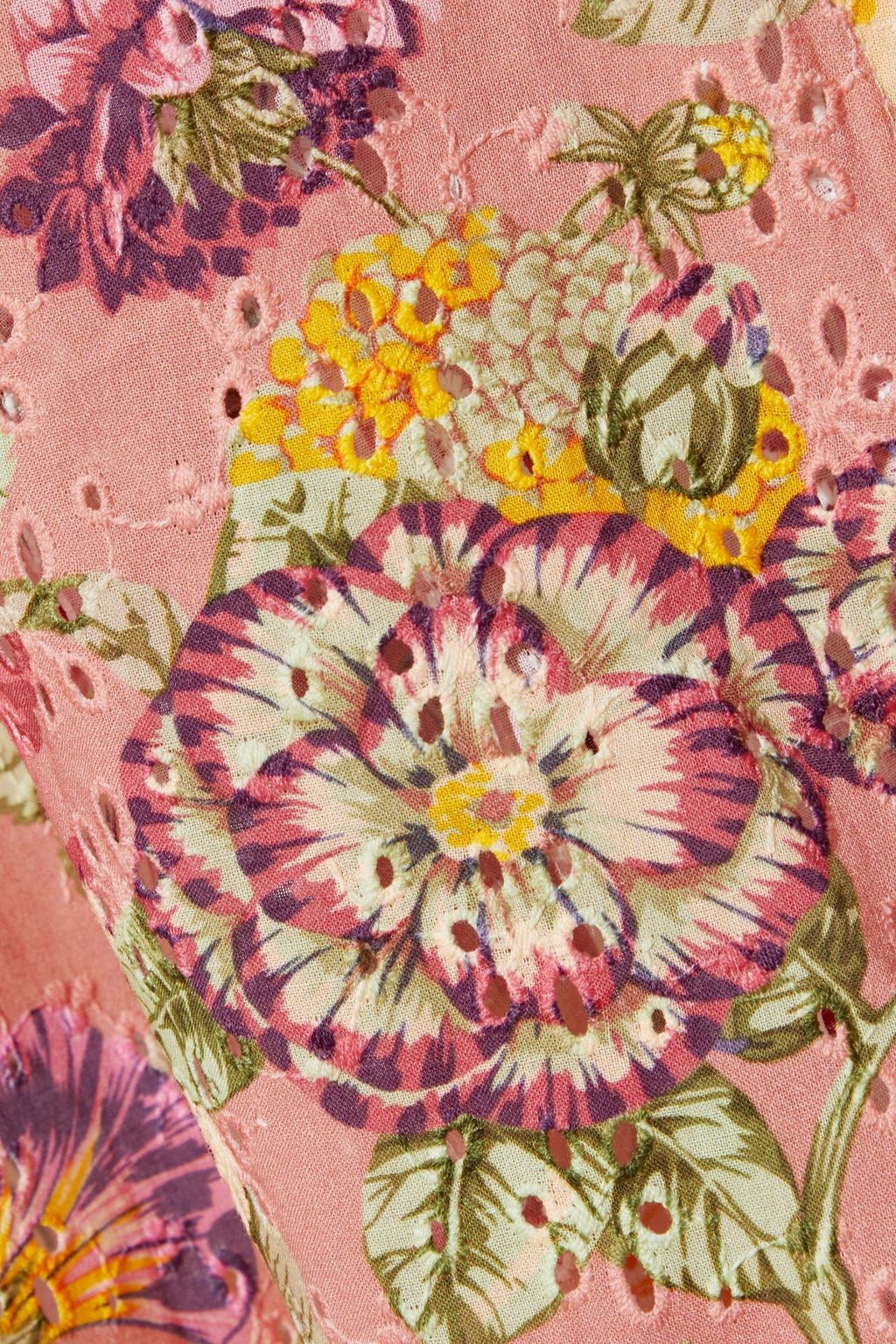 ANJUNA Lucilla floral-print broderie anglaise cotton halterneck maxi dress
