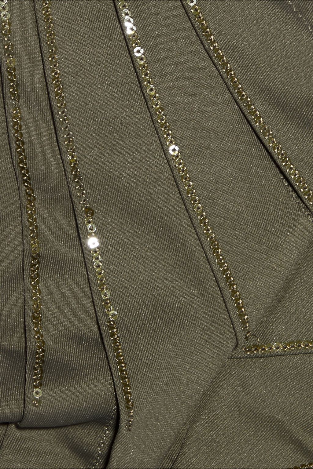 LA PERLA Sequin-embellished pleated low-rise bikini briefs