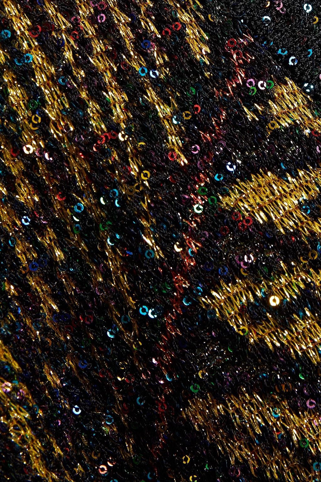 MISSONI Belted sequin-embellished metallic jacquard-knit cardigan