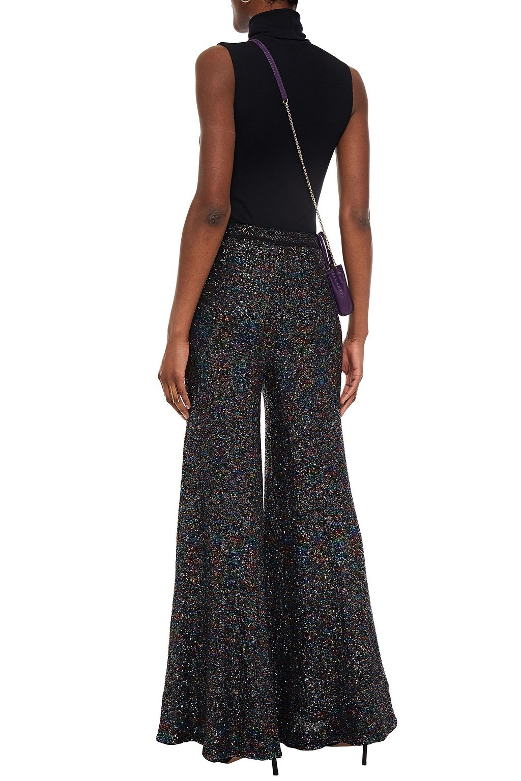 MISSONI Sequined crochet-knit wide-leg pants