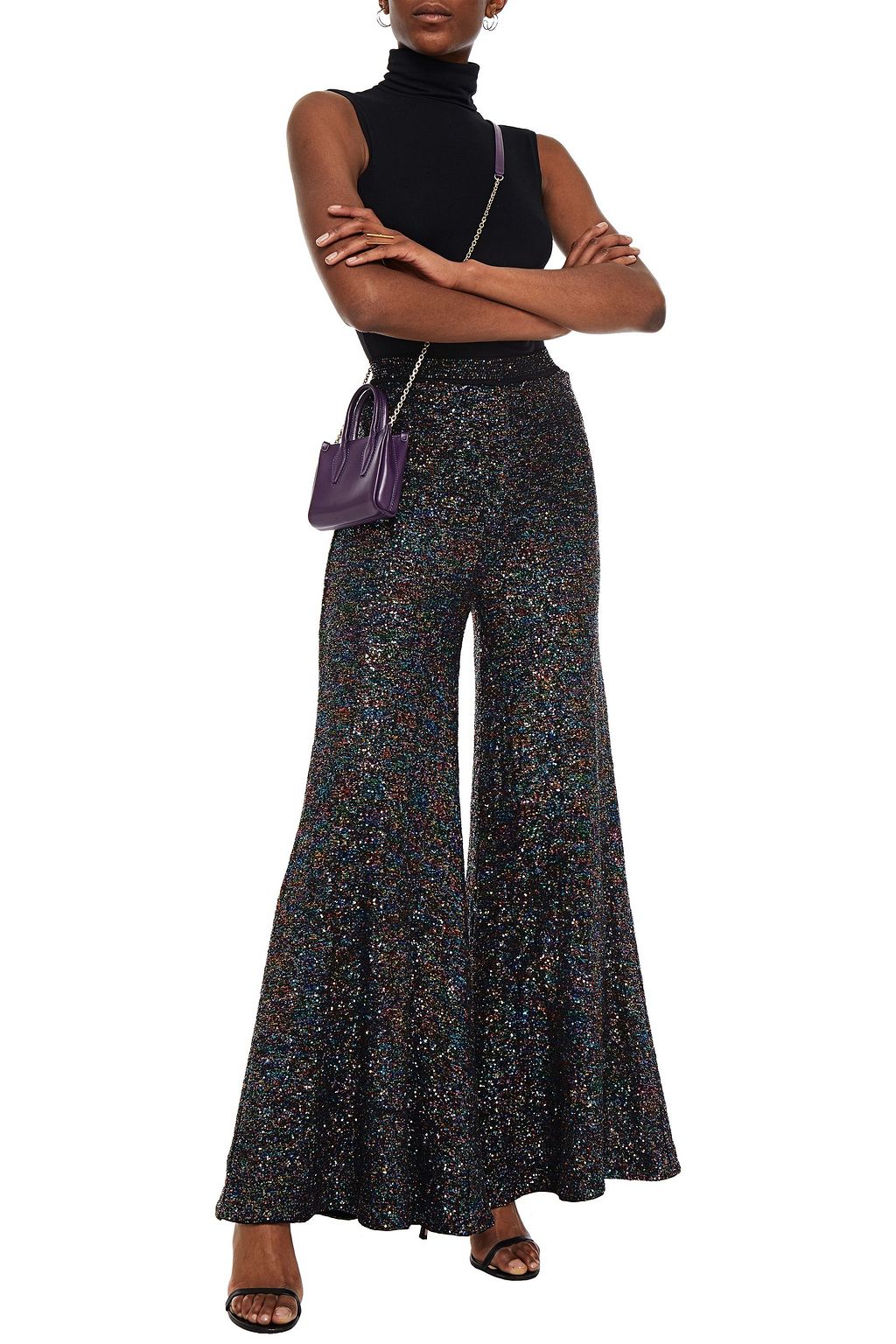 MISSONI Sequined crochet-knit wide-leg pants
