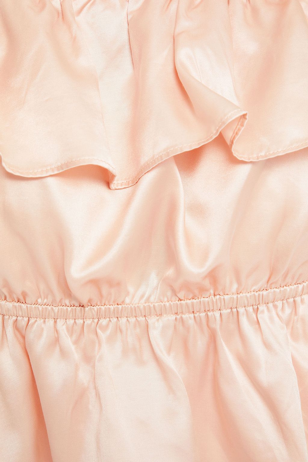 MORGAN LANE Cici cropped ruffled satin pajama top