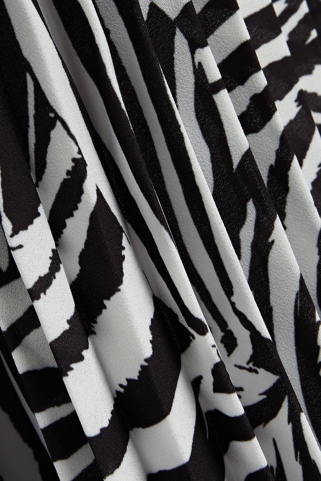 MISSONI Pleated zebra-print crepe de chine skirt