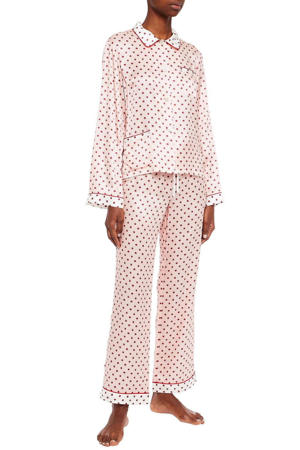 MORGAN LANE Ruthie printed satin pajama top