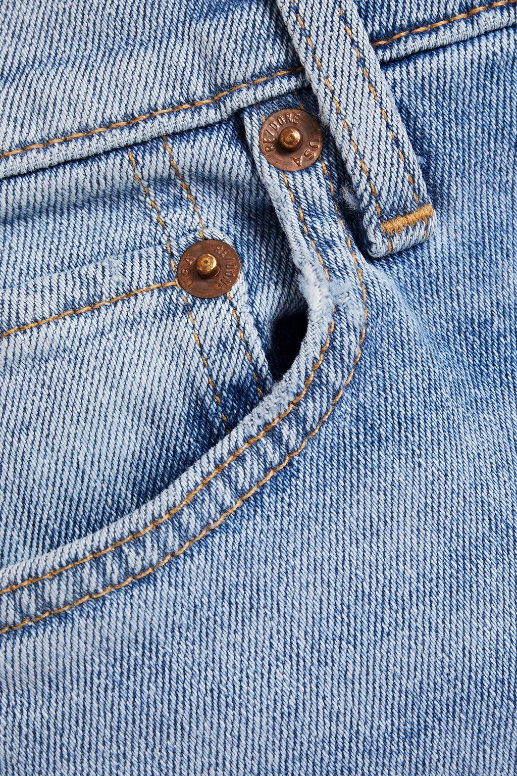 RE/DONE The Caro distressed high-rise straight-leg jeans