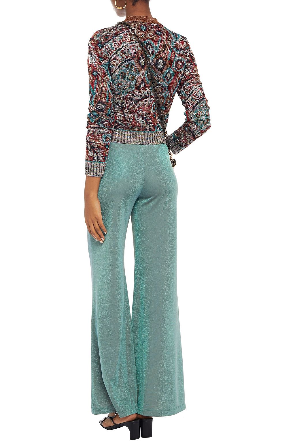 MISSONI Sequin-embellished metallic crochet-knit cardigan
