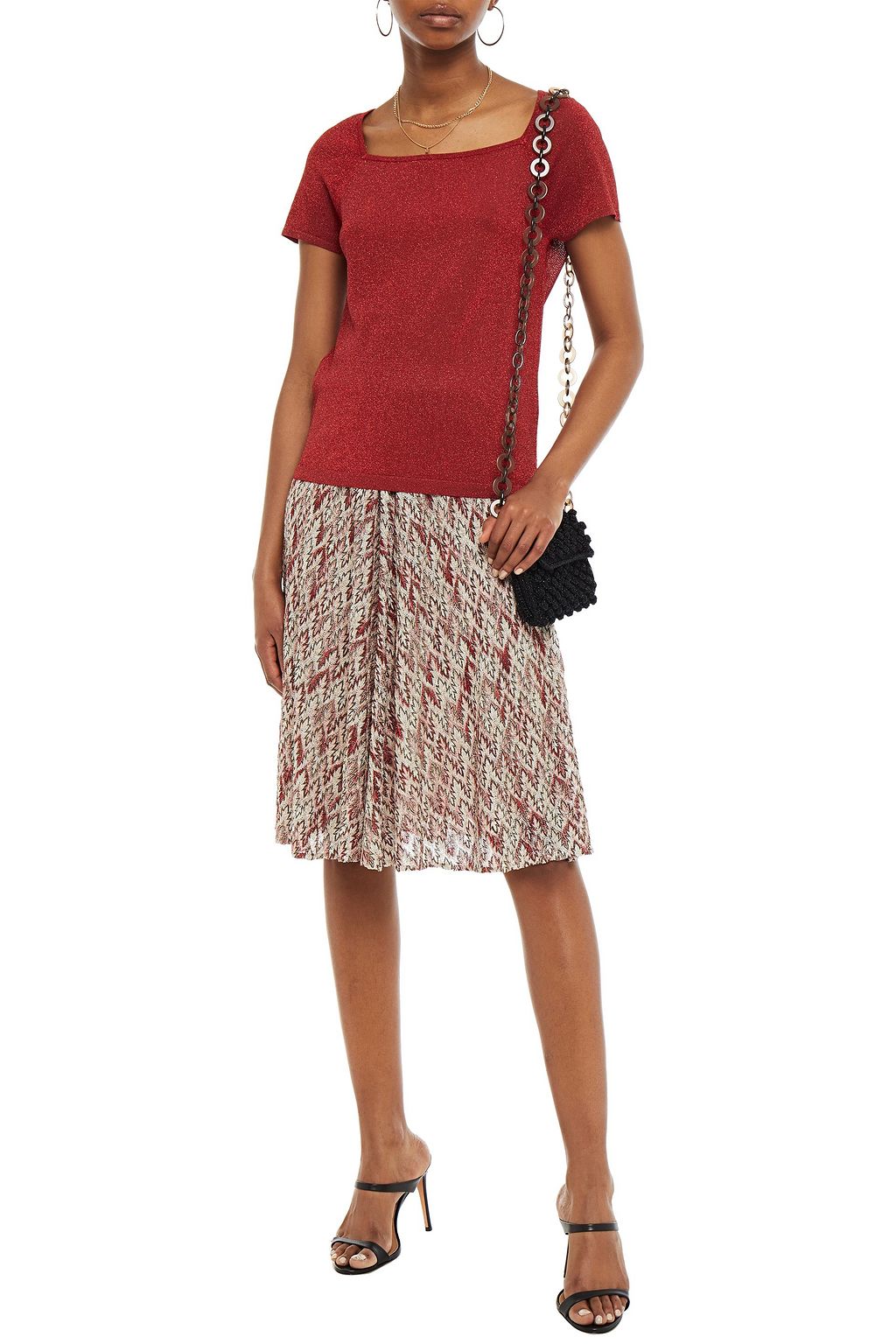 MISSONI Metallic crochet-knit top